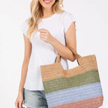Load image into Gallery viewer, Multi Color Stripe Tote Bag
