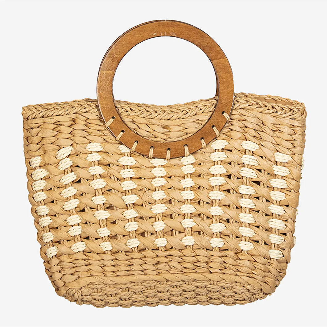 Braided Round Handle Tote Bag