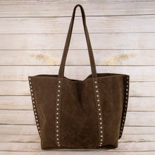 Load image into Gallery viewer, Large Studded Trim Tote Bag
