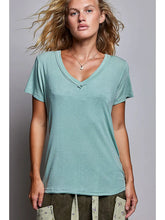 Load image into Gallery viewer, Jersey Stone Washed V-Neck Top
