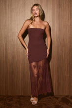 Load image into Gallery viewer, Moonlight Lace Midi Dress Brown
