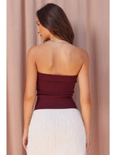 Load image into Gallery viewer, Side Hustle Strapless Top Merlot
