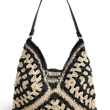 Load image into Gallery viewer, Bianca Patterned Straw Hobo Tote Bag
