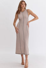 Load image into Gallery viewer, Blurred Lines Midi Dress Oatmeal
