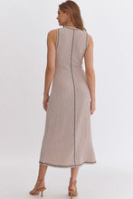 Load image into Gallery viewer, Blurred Lines Midi Dress Oatmeal
