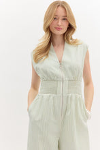 Load image into Gallery viewer, Nautical Lines Jumpsuit Sage
