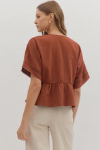 Load image into Gallery viewer, Boho Peplum Top Terracotta
