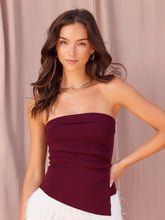Load image into Gallery viewer, Side Hustle Strapless Top Merlot
