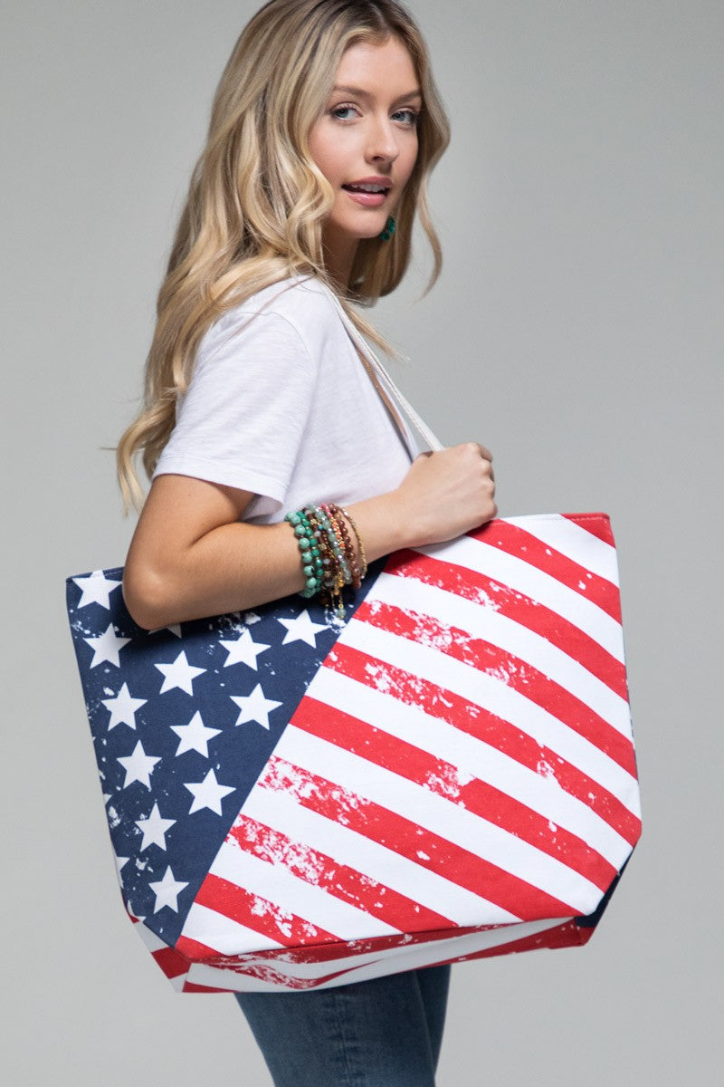 American Flag Beach Bag