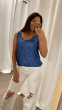 Load image into Gallery viewer, Flashy Blue Sequins Tank
