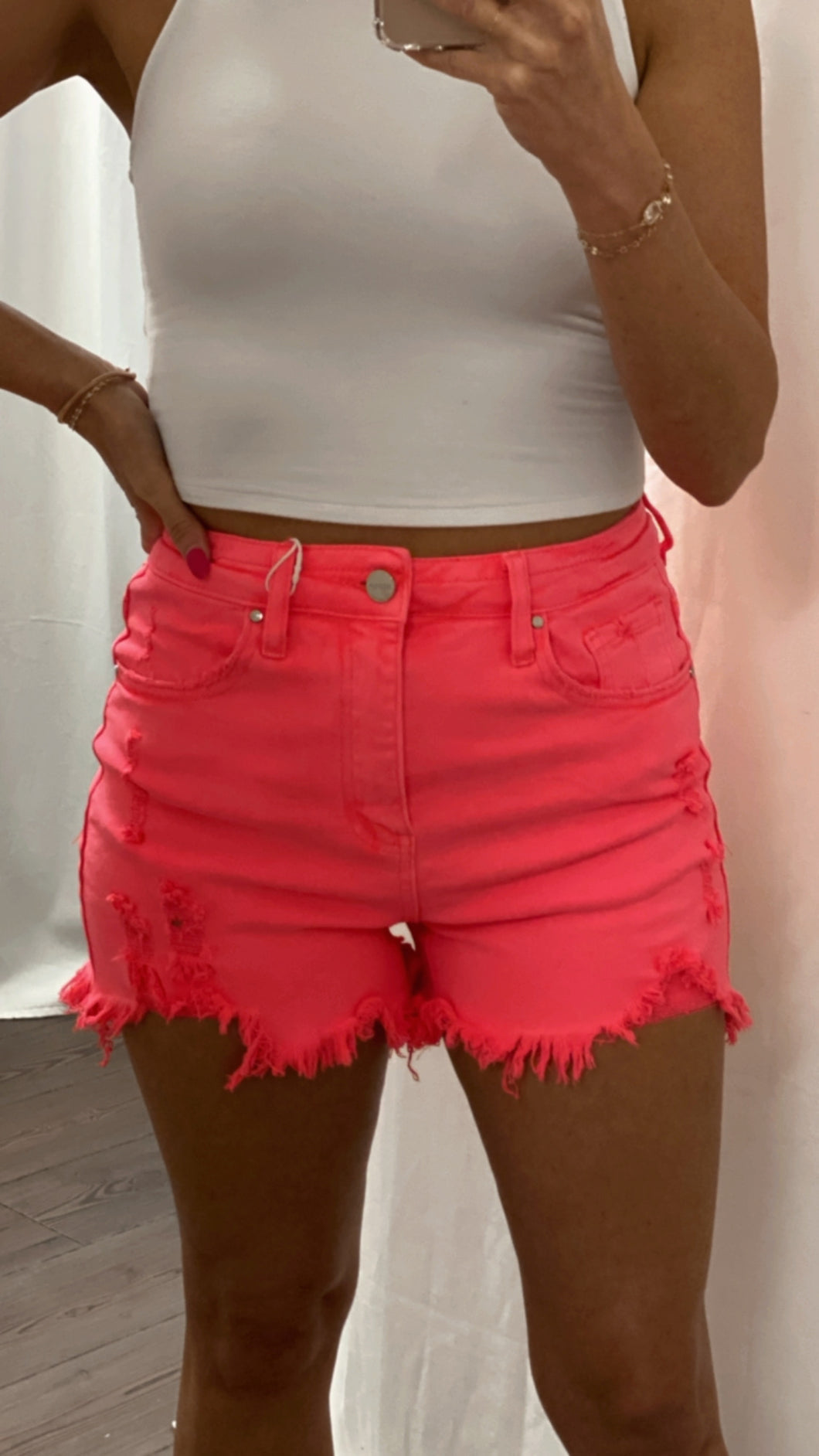 Stand Out Frayed High Rise Shorts