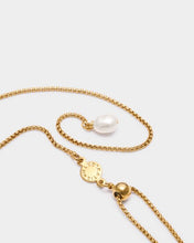 Load image into Gallery viewer, Pearl Lustre Waterproof Gold Lariat Necklace
