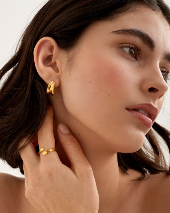 Molten Luxe Gold Hoop Earrings