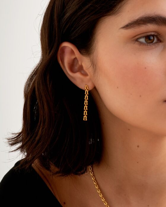 Grecian Gold Link Multi-Wear Earrings
