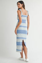 Load image into Gallery viewer, Scallops In The Summer Midi Dress Blue
