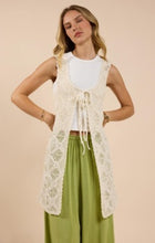 Load image into Gallery viewer, Fell For You Crochet Front Tie Cardigan
