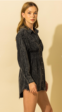 Load image into Gallery viewer, Let&#39;s Play Long Sleeve Denim Shirt Dress
