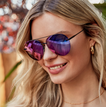 Load image into Gallery viewer, Lenox Matte Black/Purple Mirror DIFF Sunglasses
