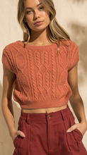 Load image into Gallery viewer, Erin Cropped Cable Knit Vest
