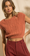 Load image into Gallery viewer, Erin Cropped Cable Knit Vest
