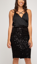Load image into Gallery viewer, Show It Off Sequin Skirt Black
