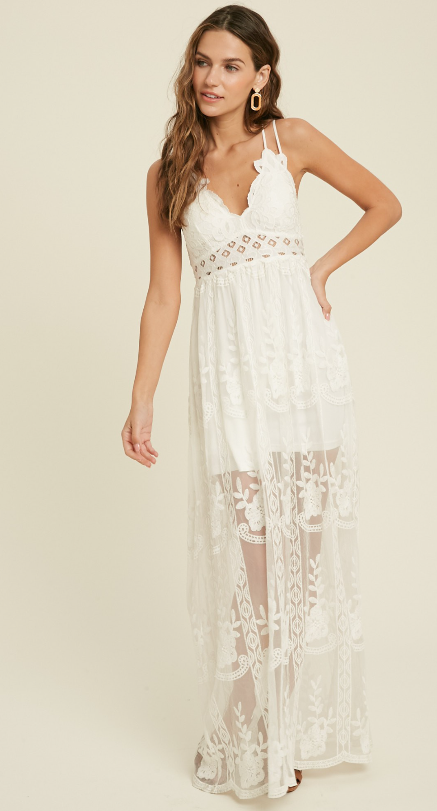 Clouds Above Lace Dress Ivory
